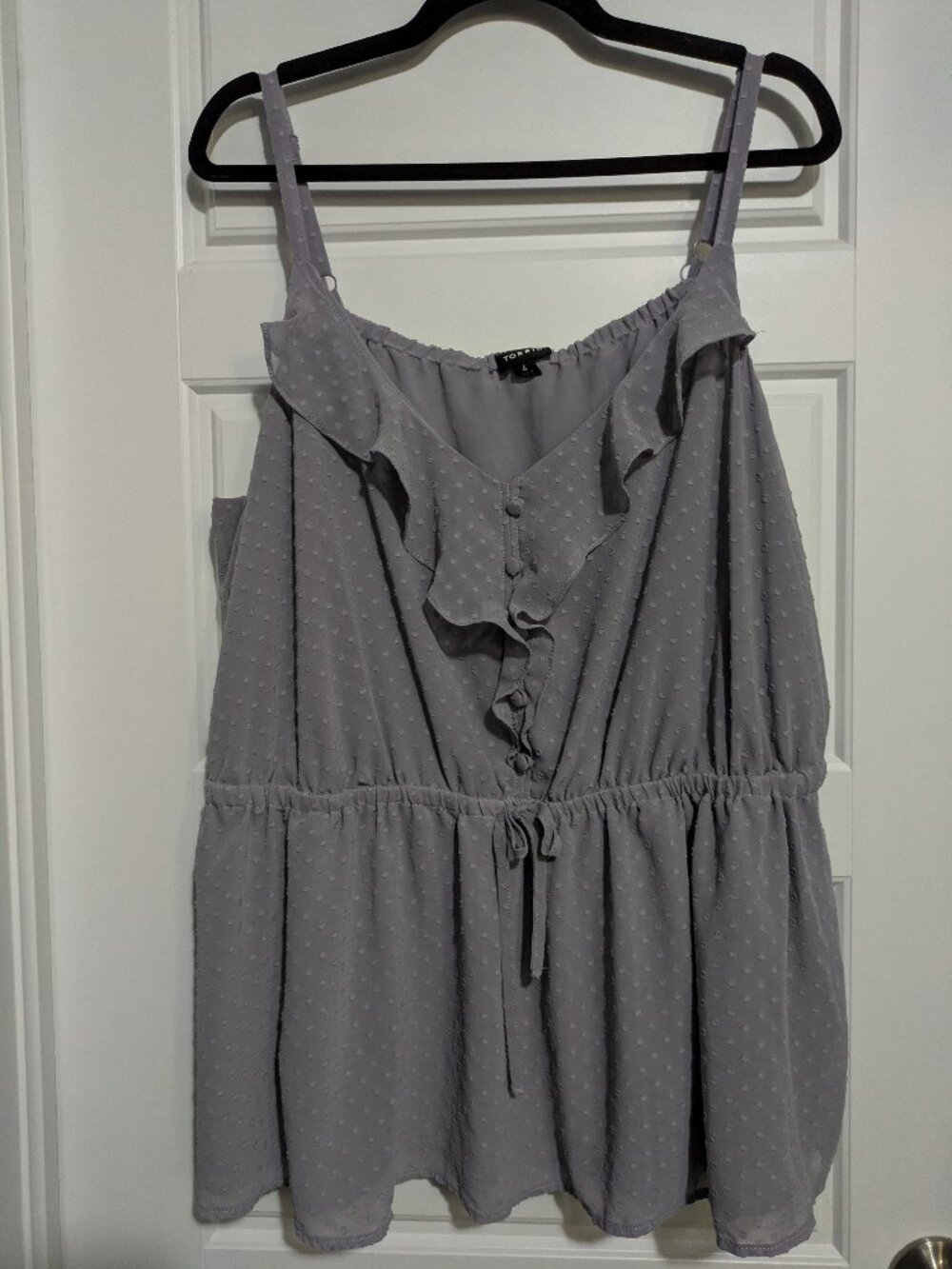 Torrid Dusty Lilac Strappy Cinch Waist Lightweight Blouse Plus Sized (4X)